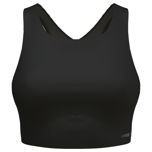Women's Speedo Solid Highneck Mesh Swimsuit Top