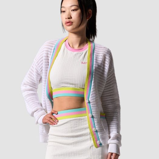 Women's Beach Riot Gene Cardigan Rose Blush Colorblock 