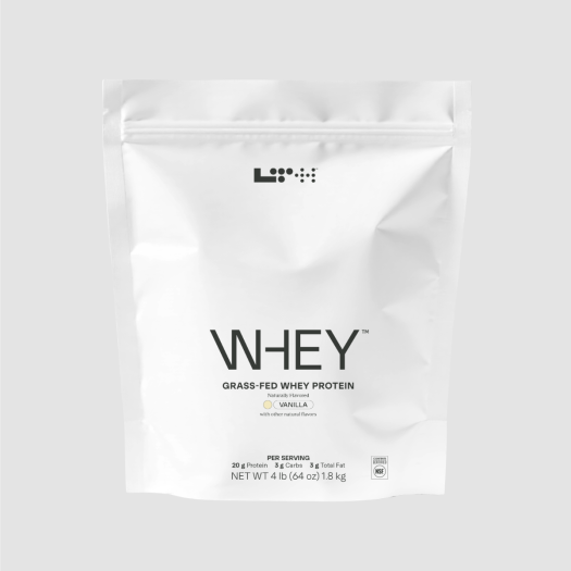 LTH Whey Grass-Fed Whey Protein Vanilla flavor container, 4 lb.