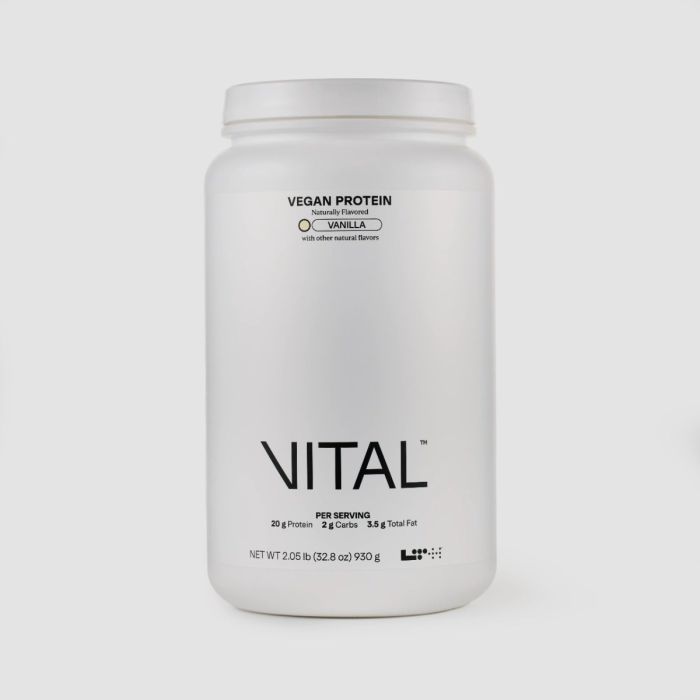 LTH Vital Vegan Protein Vanilla flavor container, 2.05lb.